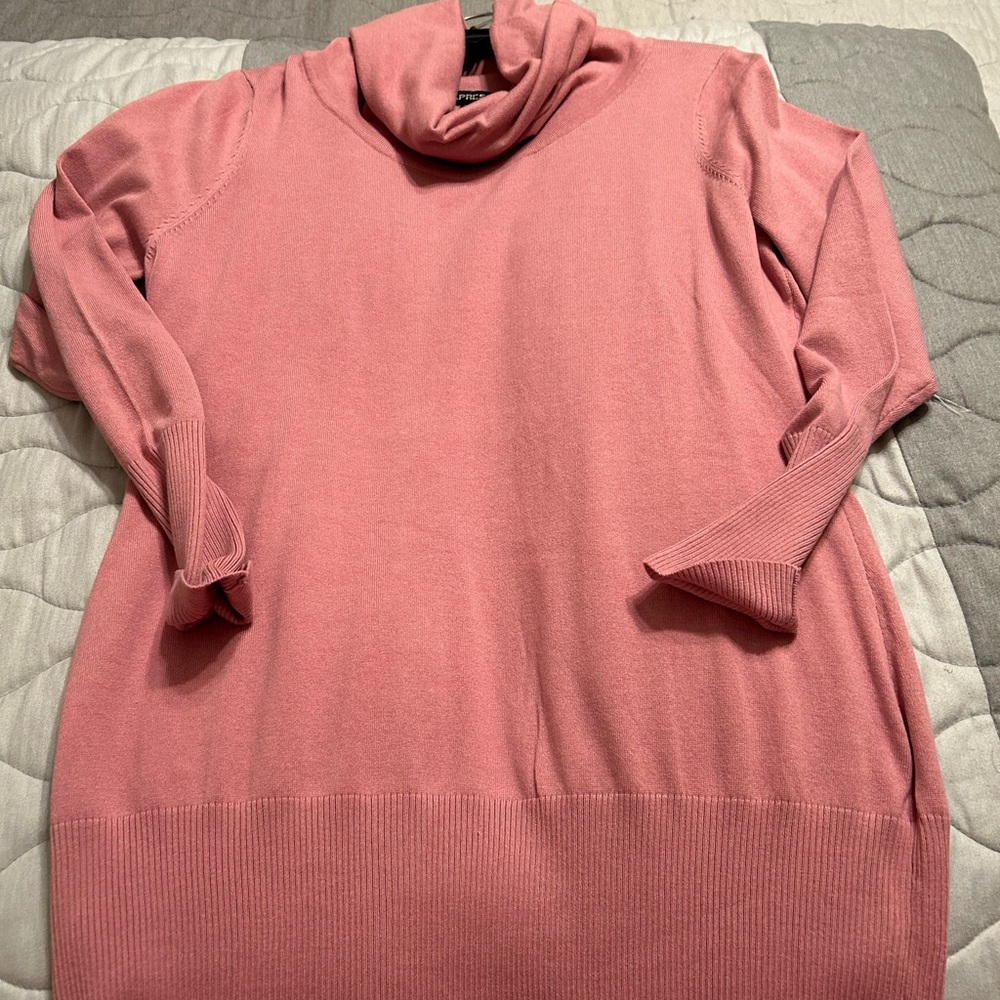 Pink Cowl Neck Sweater